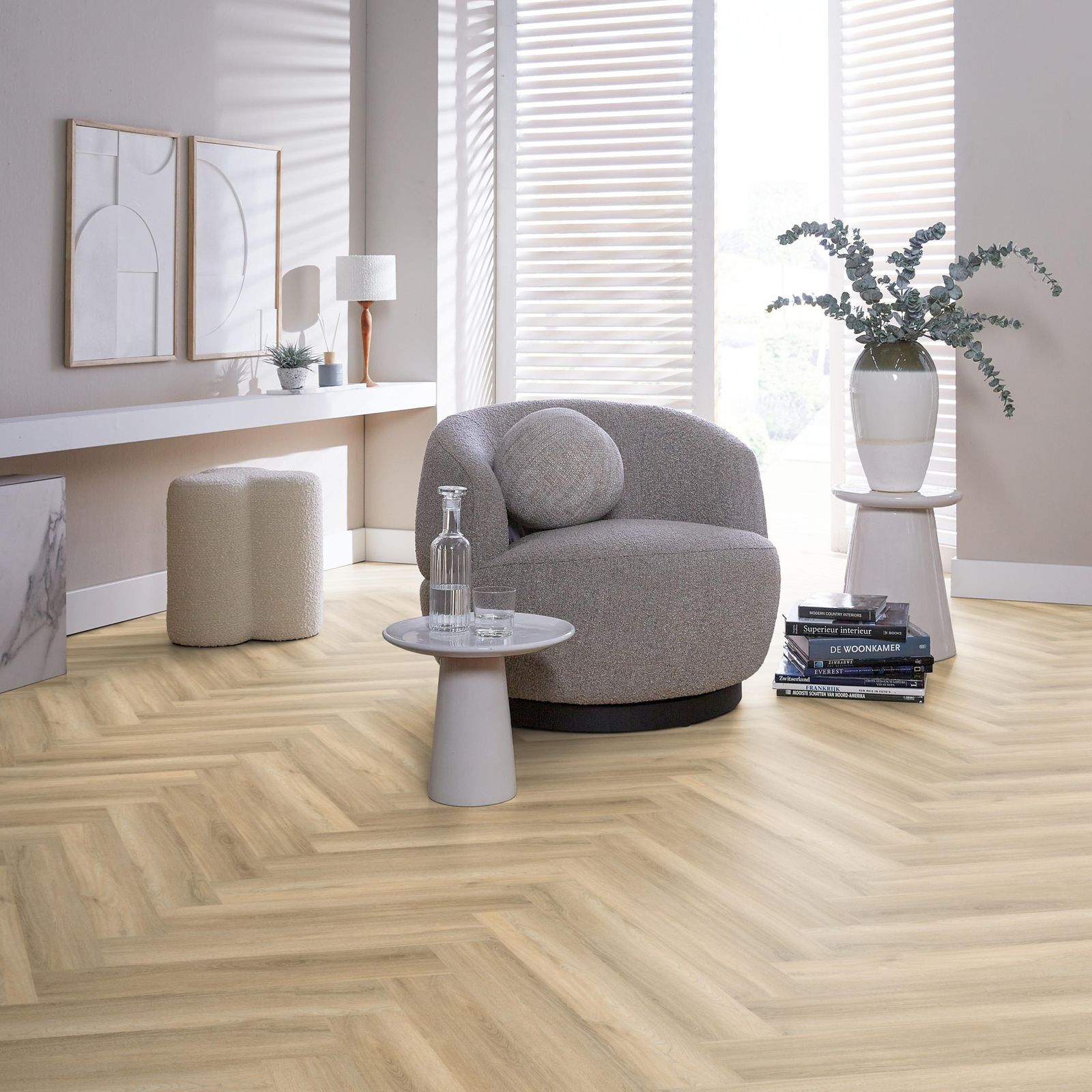 Ambiant Spigato Visgraat Click Beige - Klik PVC Vloer