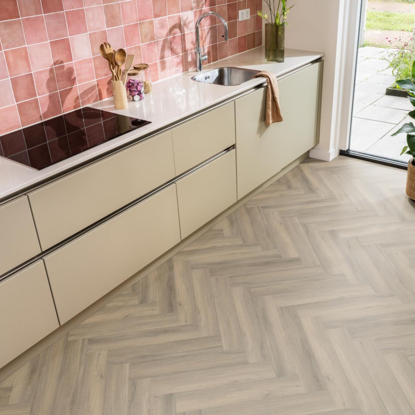 Ambiant Spigato Visgraat Click Light Brown - Klik PVC Vloer