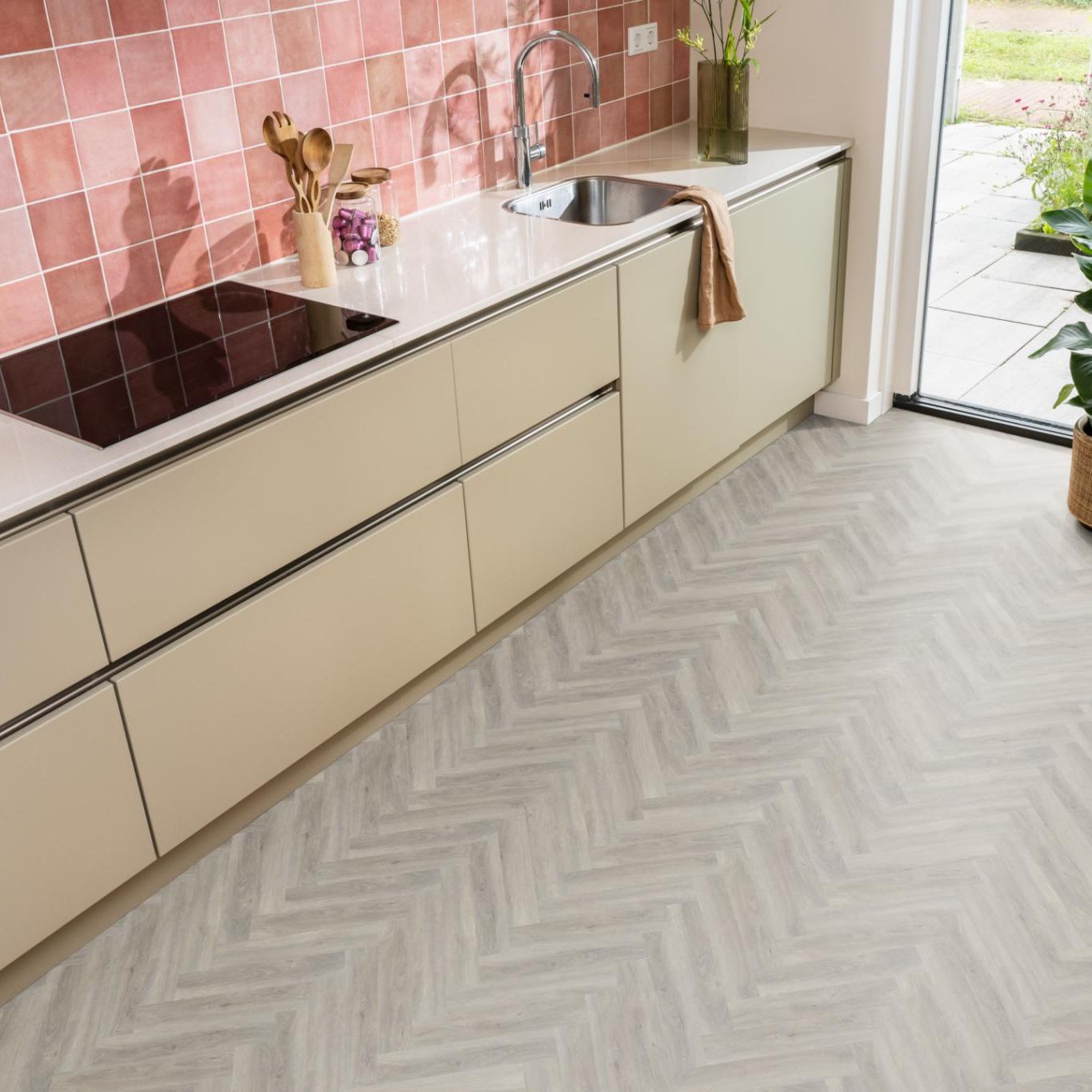 Ambiant Spigato Visgraat Click Light Grey - Klik PVC Vloer