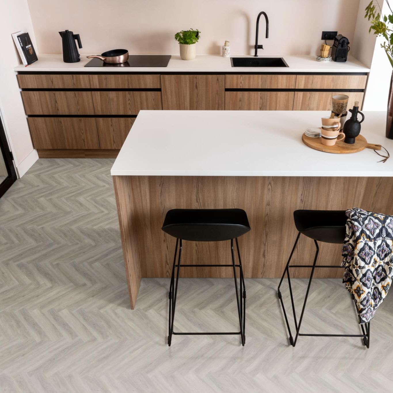 Ambiant Spigato Visgraat Click Light Grey - Klik PVC Vloer