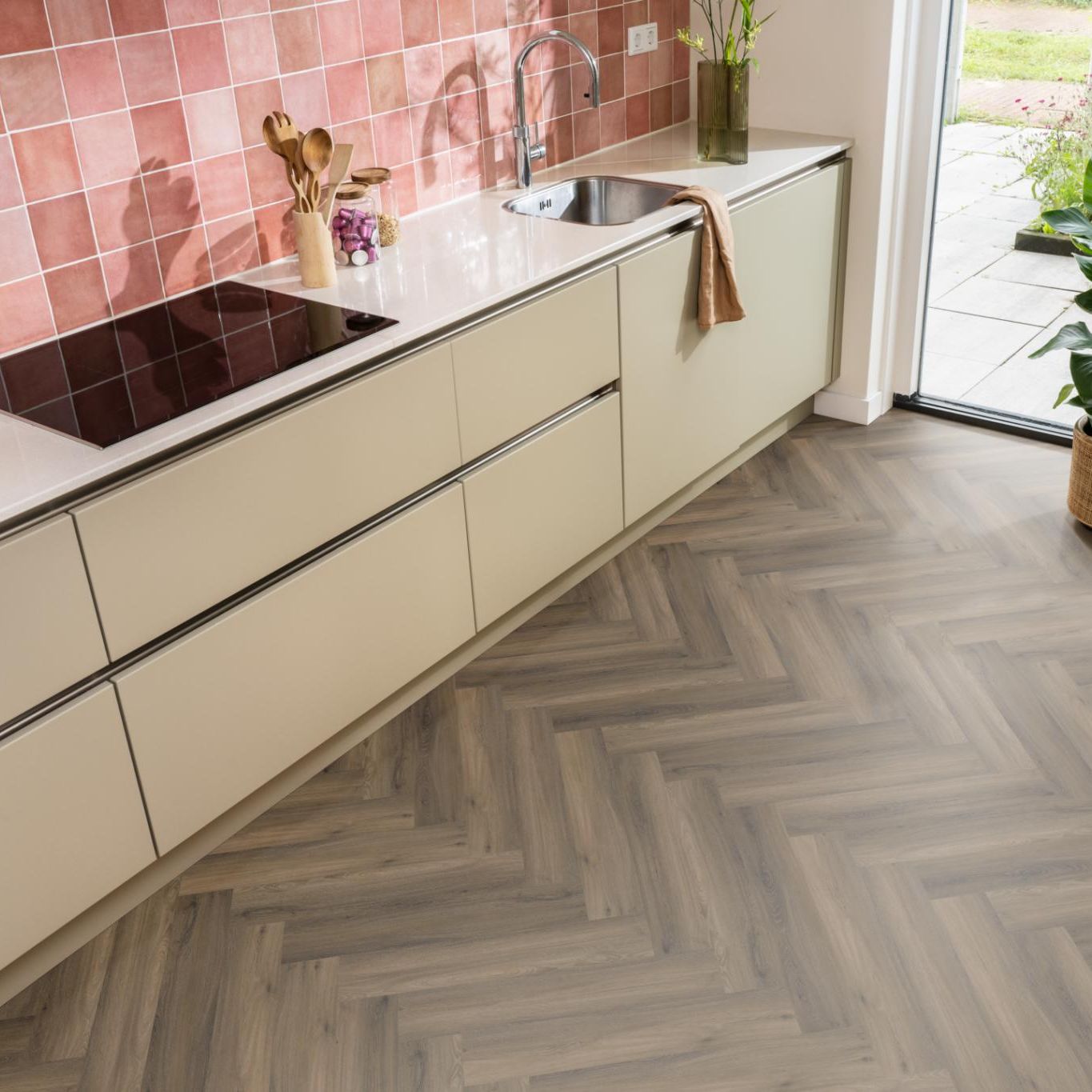 Ambiant Spigato Visgraat Click Warm Brown - Klik PVC Vloer