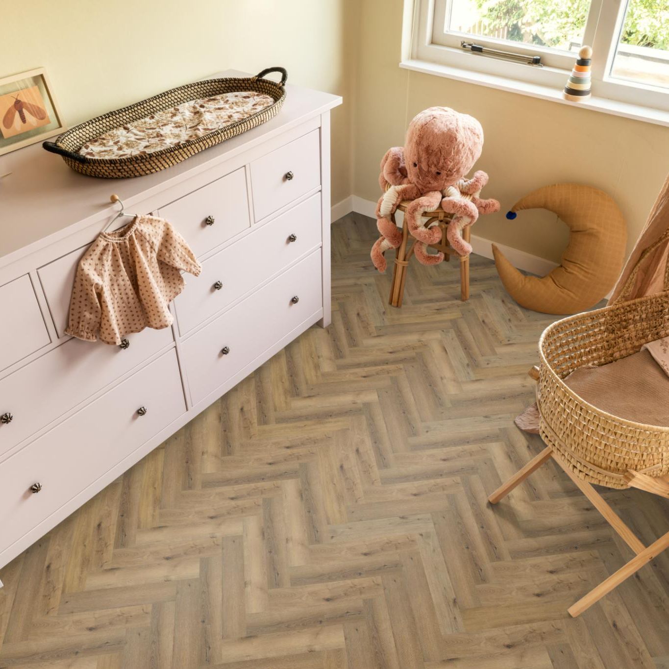 Ambiant Spigato Visgraat Dryback Dark Oak - Plak PVC Vloer