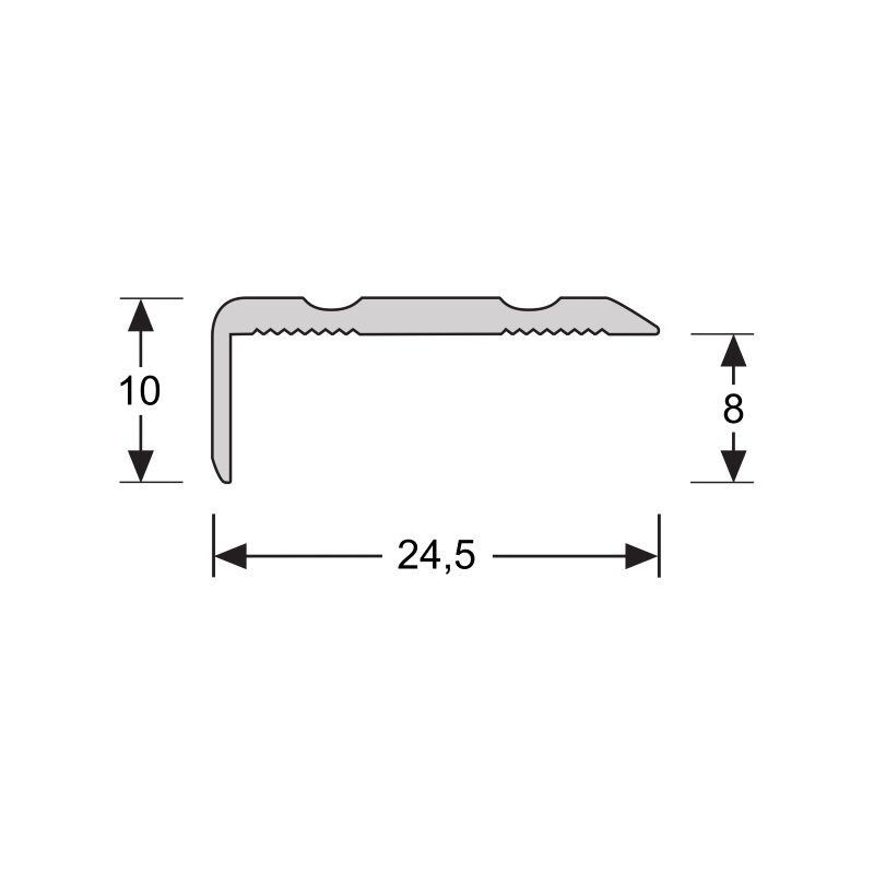 Hoeklijnprofiel 10 mm 1m RVS 69103